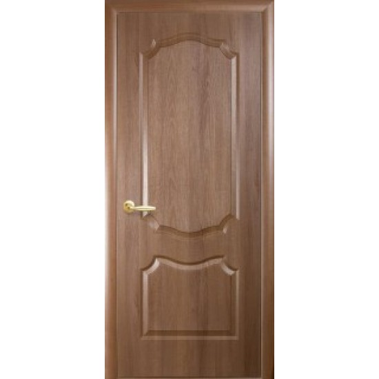Міжкімнатні двері Новий Стиль ПВХ Делюкс Фортіс Вензель 900 мм  золота вільха глухі