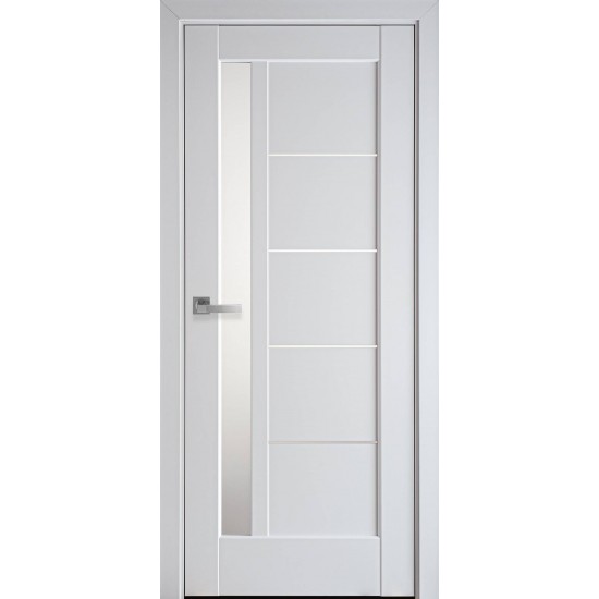 Міжкімнатні двері Новий Стиль ПП Преміум Грета 700 мм білий мат скло