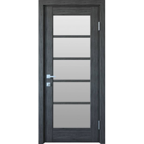Міжкімнатні двері Новий Стиль ПВХ Делюкс Муза 800 мм grey скло