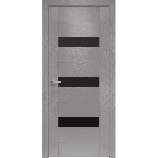 Міжкімнатні двері Новий Стиль Шовк Відень 600 мм  х-хром скло BLK