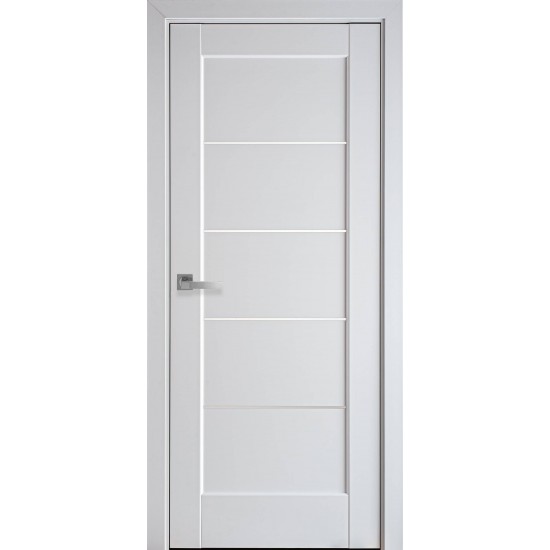 Міжкімнатні двері Новий Стиль Міра 700 мм  ПВХ Делюкс білий мат  скло