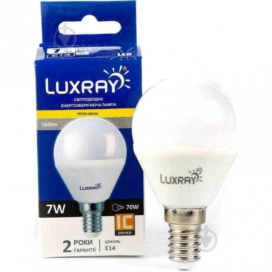 Лампа світлодіодна шарик  LED P-45-7W-Y-E14 3000K 7W